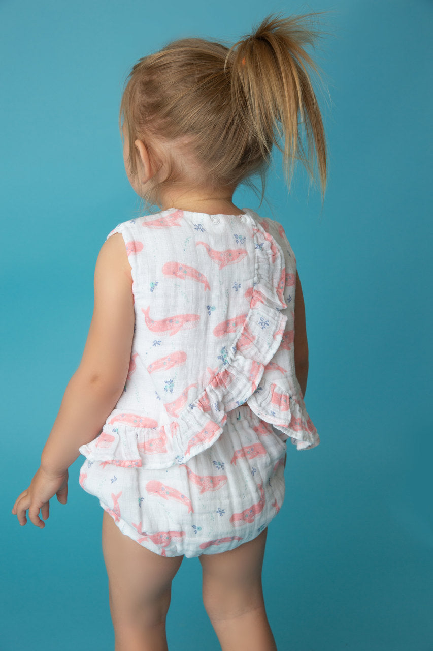 deep blue sea top and bloomer with ruffle - Pink and Brown Boutique