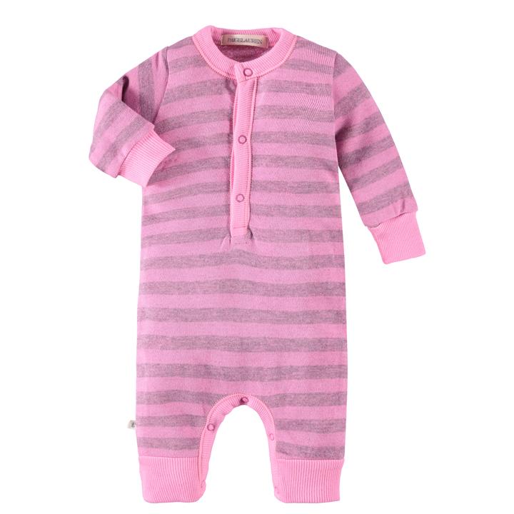 baby henley romper in hotel pink - Pink and Brown Boutique