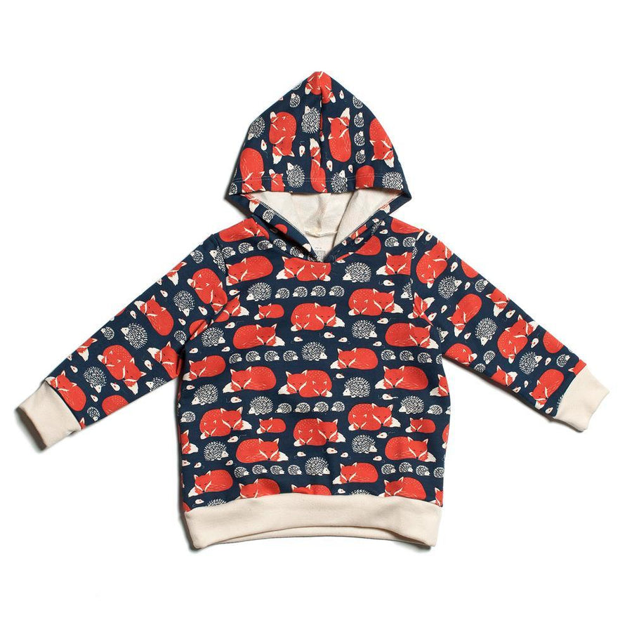 Foxes & Hedgehogs Organic Hoodie - Pink and Brown Boutique