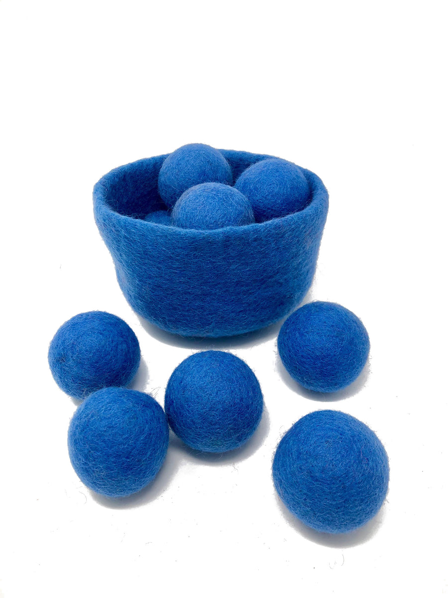 light blue handmade wool basket ball set - Pink and Brown Boutique