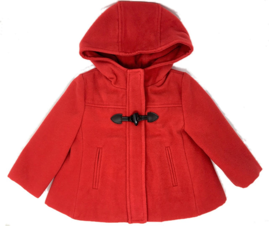 Hooded Red Coat - Pink and Brown Boutique