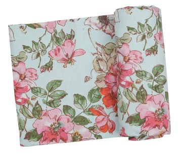 WOOD ROSE bamboo swaddle blanket - Pink and Brown Boutique