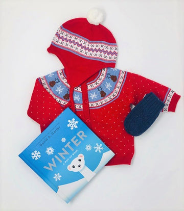 Holiday cardigan Baby Gift Set - Pink and Brown Boutique