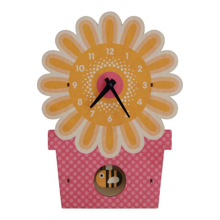 Flower Pot Pendulum Clock - Pink and Brown Boutique