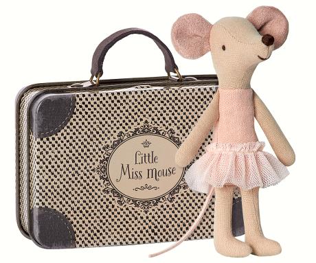 Ballerina Mouse in a Tin Case - Pink and Brown Boutique