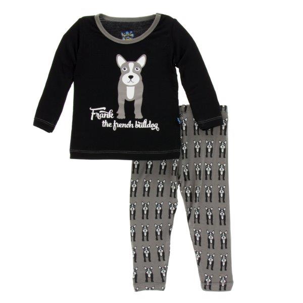 Bamboo Pajama Set in French Bulldog - Pink and Brown Boutique