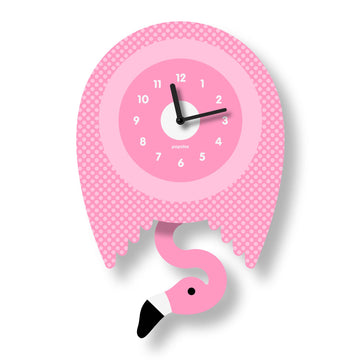 Acrylic Flamingo Pendulum Clock - Pink and Brown Boutique