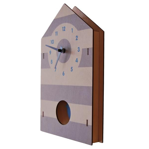 Bird House Pendulum Clock - Pink and Brown Boutique