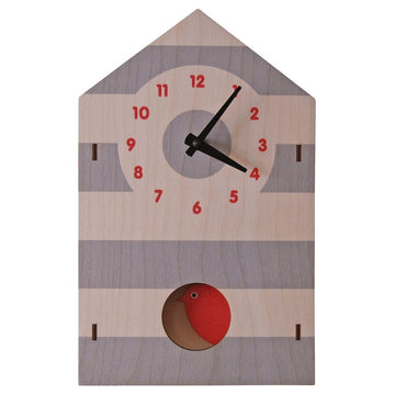 Bird House Pendulum Clock - Pink and Brown Boutique