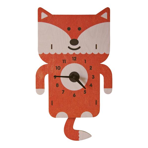 Fox Pendulum Clock - Pink and Brown Boutique
