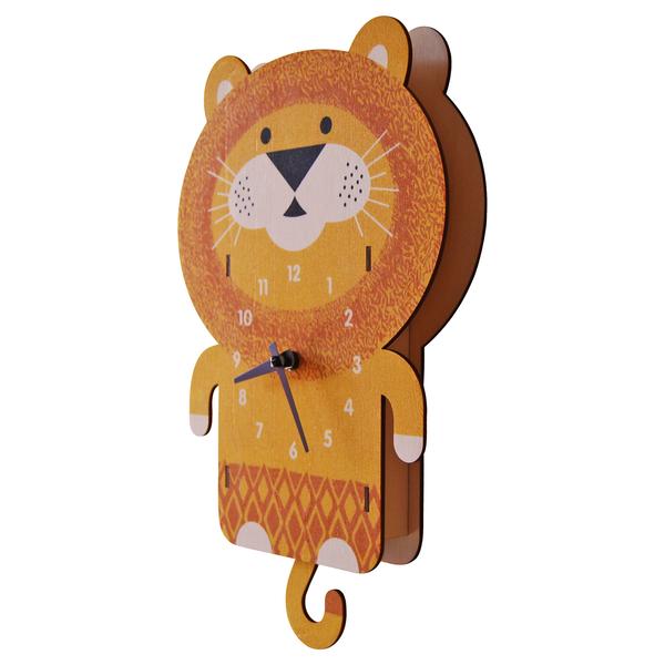 Lion Pendulum Clock - Pink and Brown Boutique