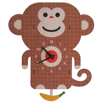 Monkey Pendulum Clock - Pink and Brown Boutique