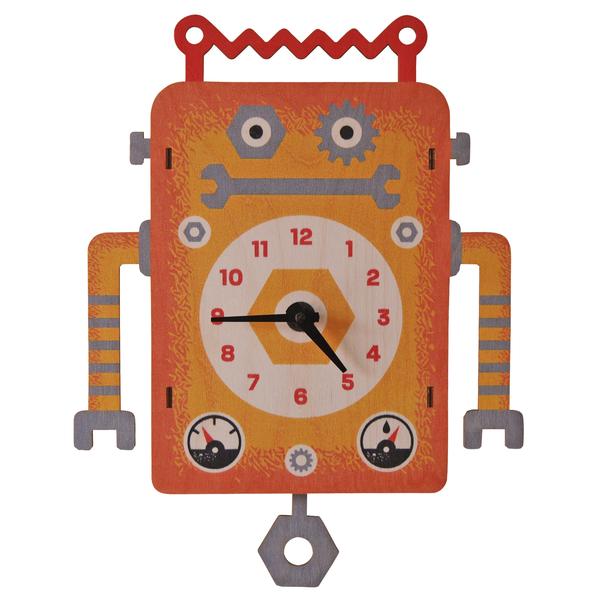 Robot Pendulum Clock - Pink and Brown Boutique