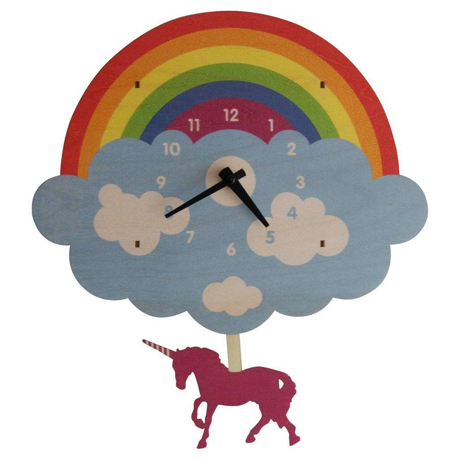 Unicorn Pendulum Clock - Pink and Brown Boutique