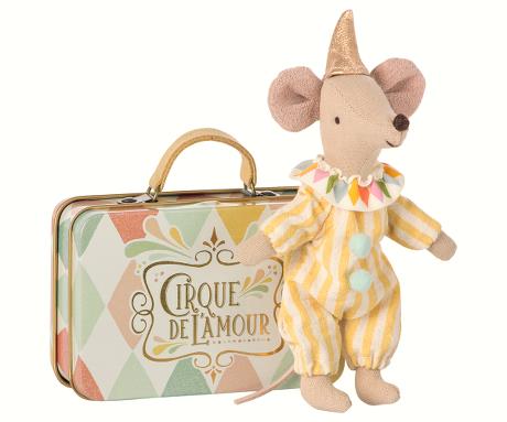 Clown mouse in a tin case - Pink and Brown Boutique