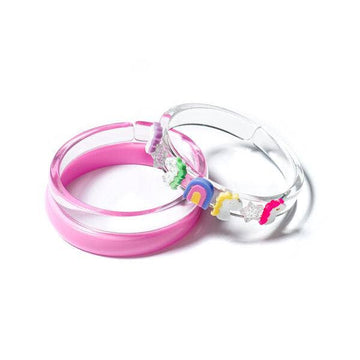 Unicorn & Stars Pink Bangles - Pink and Brown Boutique