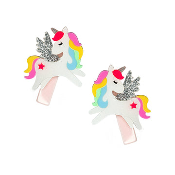 Unicorn Pastel Shades Alligator Clips - Pink and Brown Boutique