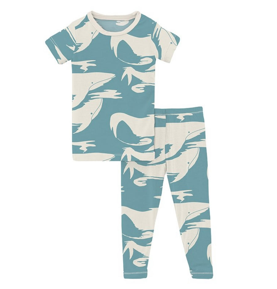 glacier cloud whale bamboo pajama set - Pink and Brown Boutique
