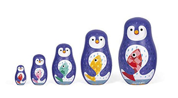 Penguin Russian Dolls - Pink and Brown Boutique
