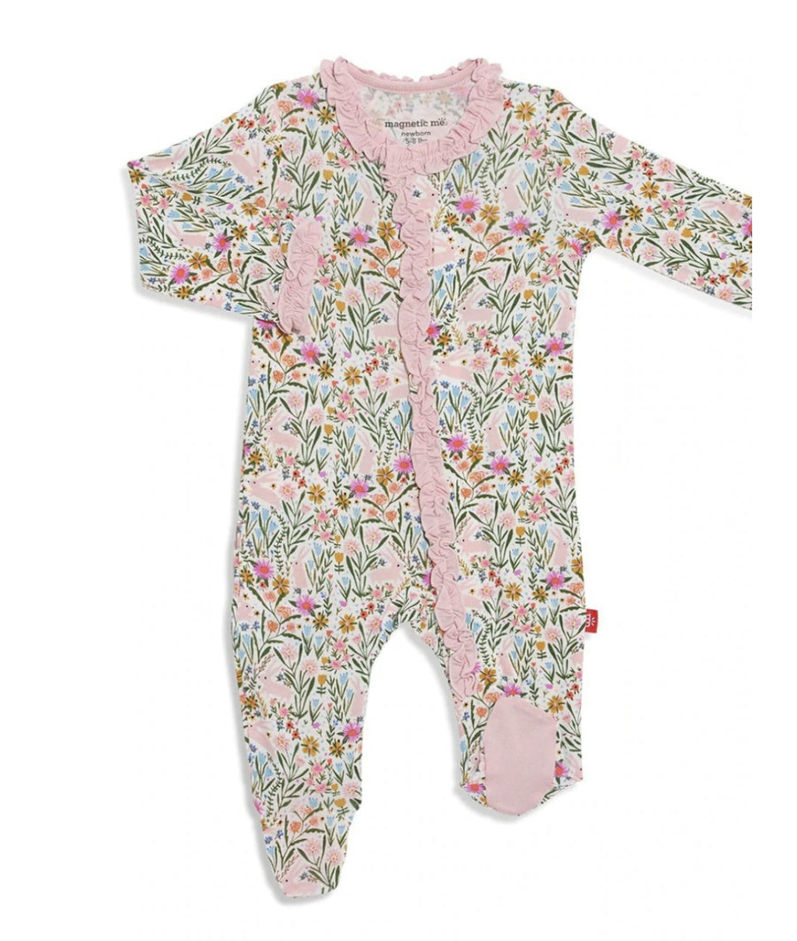 honey bunny magnetic footie - Pink and Brown Boutique