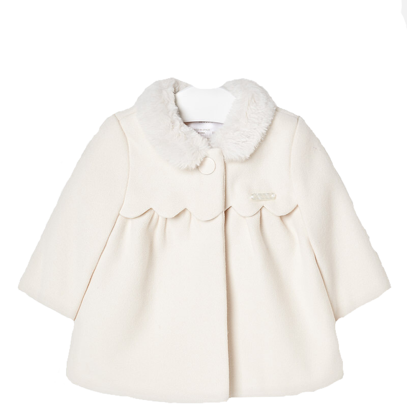 Baby Coat in Creme - Pink and Brown Boutique