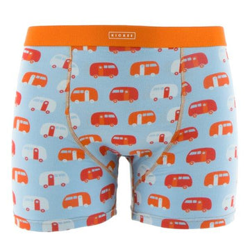 Bamboo Men Boxer Brief in Pond Camper - Pink and Brown Boutique