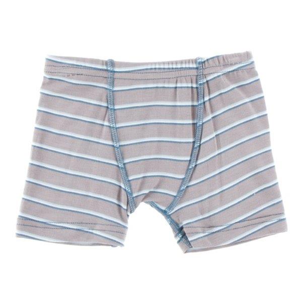 Bamboo Boxer Brief in Parisian Stripe - Pink and Brown Boutique