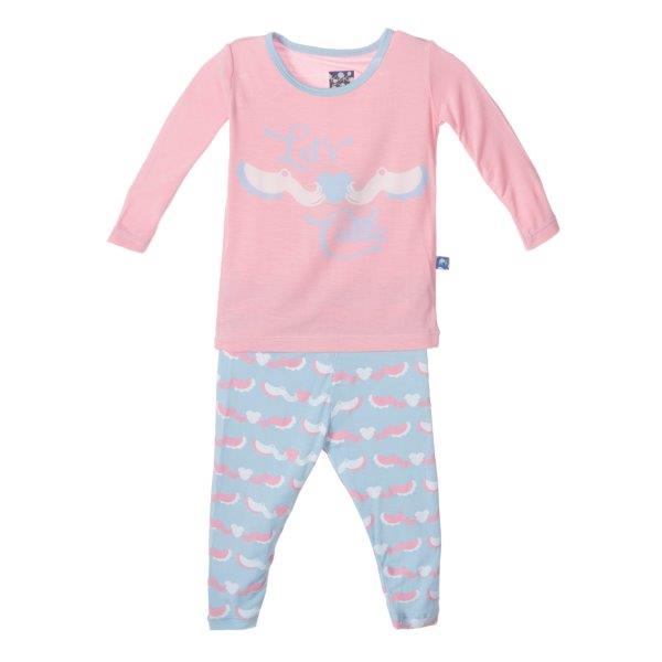 Bamboo Pajama Set in Pink Cuttlefish - Pink and Brown Boutique