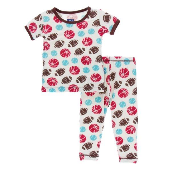 Bamboo Pajama Set in Natural Sports - Pink and Brown Boutique