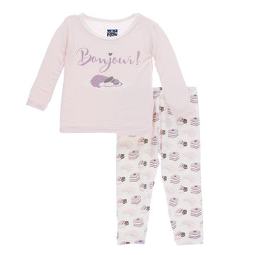 Bamboo Pajama Set in Sweet Treat - Pink and Brown Boutique