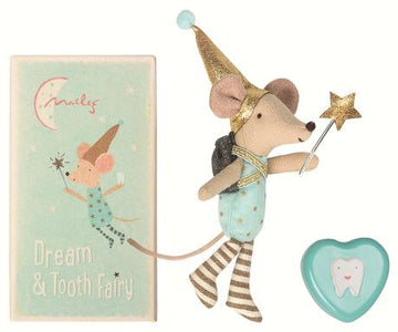 Tooth Fairy Mouse Boy w. Metal Tin - Pink and Brown Boutique