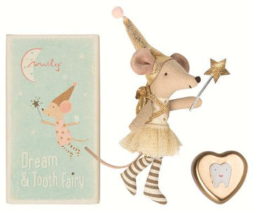Tooth Fairy Mouse Girl w. Metal Tin - Pink and Brown Boutique