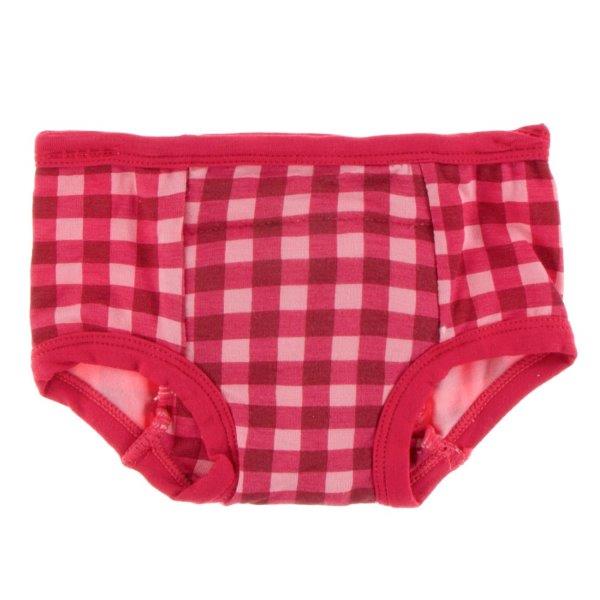 Bamboo Training in Red Gingham - Pink and Brown Boutique