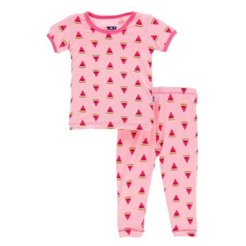 Bamboo Pajama Set in Watermelon - Pink and Brown Boutique